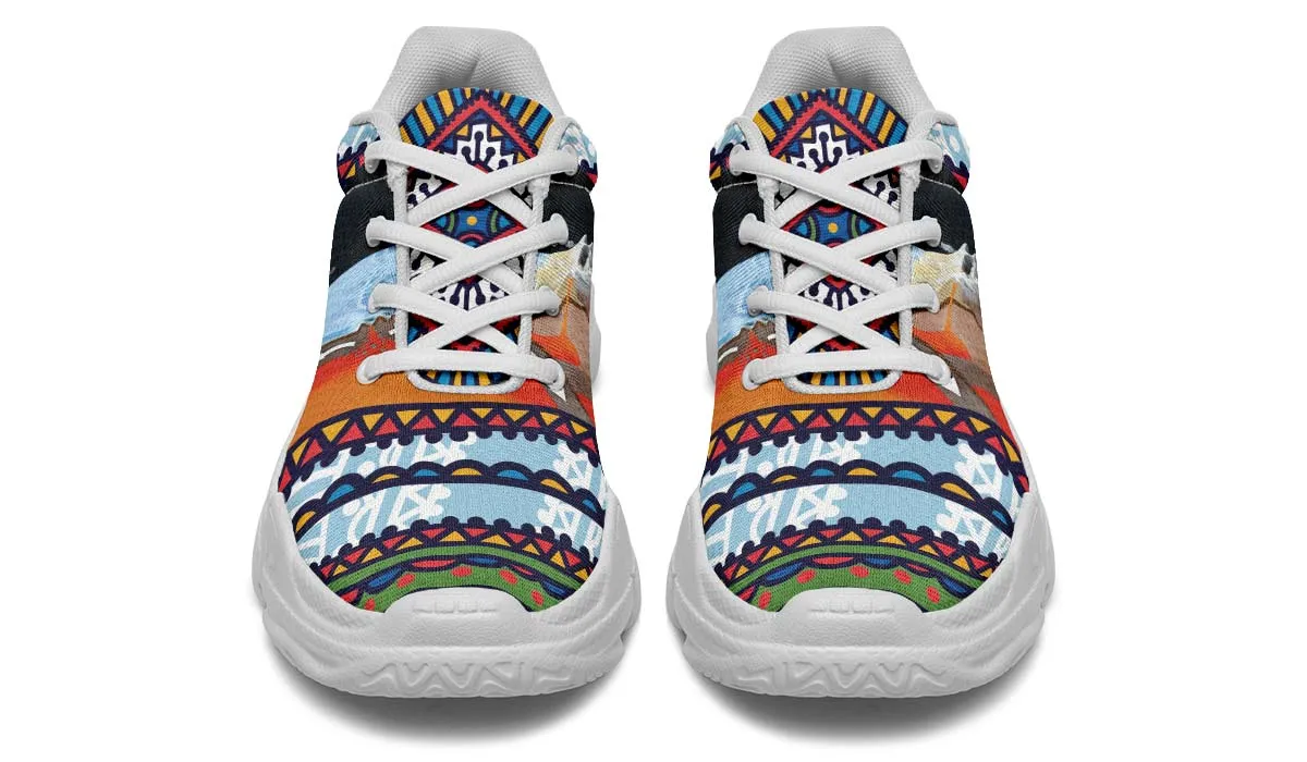 Abstract Tectonic Plates Chunky Sneakers