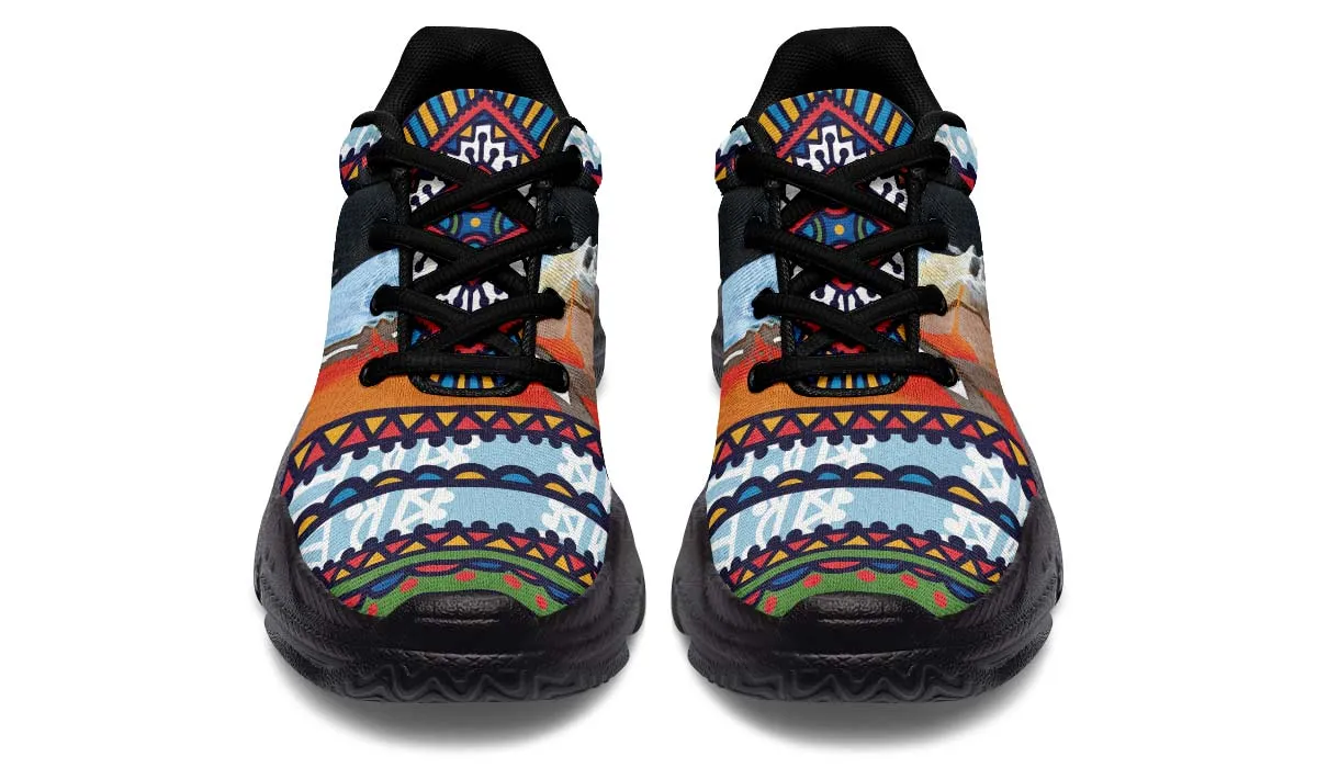 Abstract Tectonic Plates Chunky Sneakers