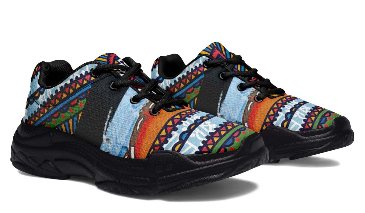 Abstract Tectonic Plates Chunky Sneakers