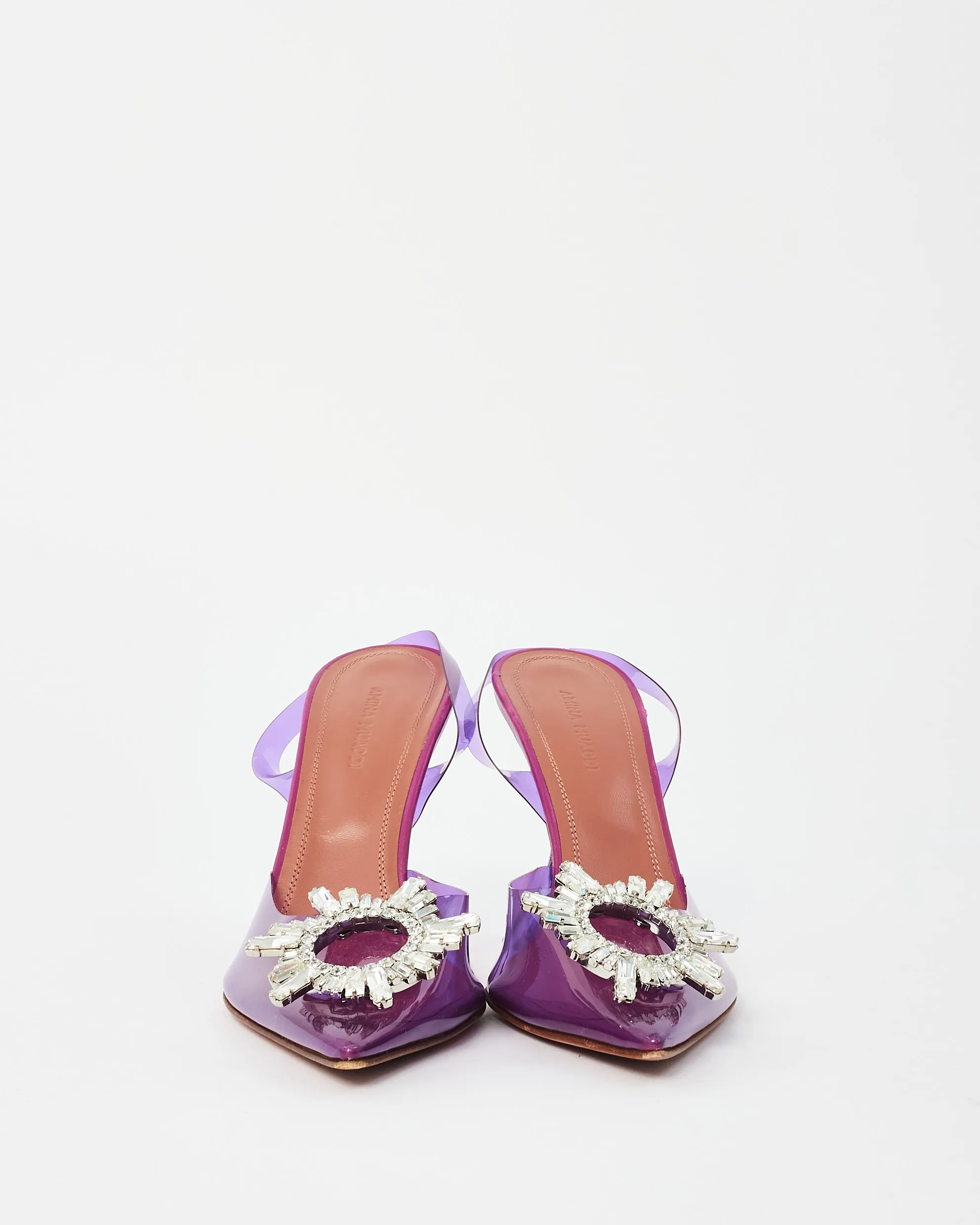 Amina Muaddi Purple PVC Begum Sling 95 Pumps - 37.5