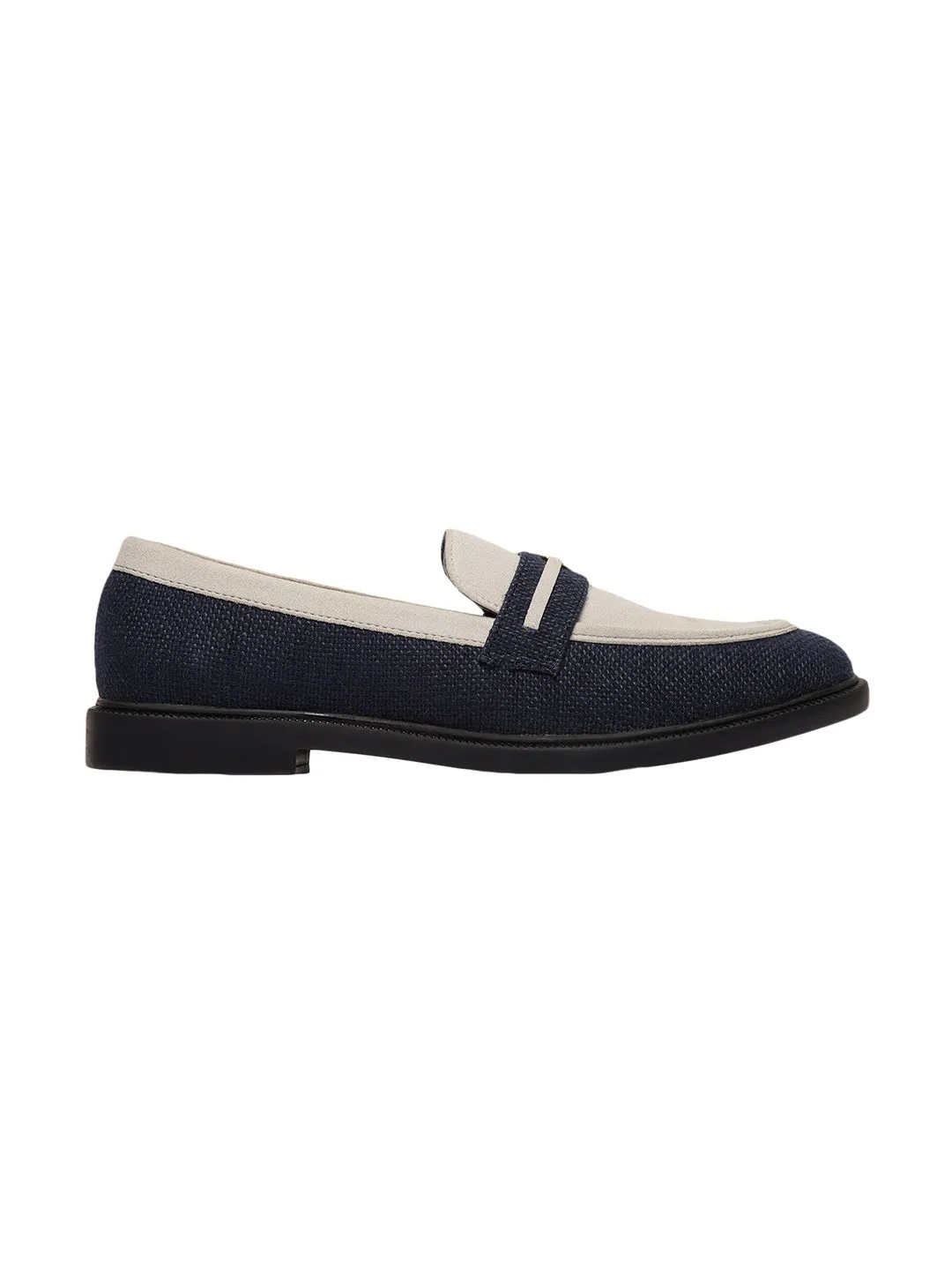 Angelia Blue Flat Loafers