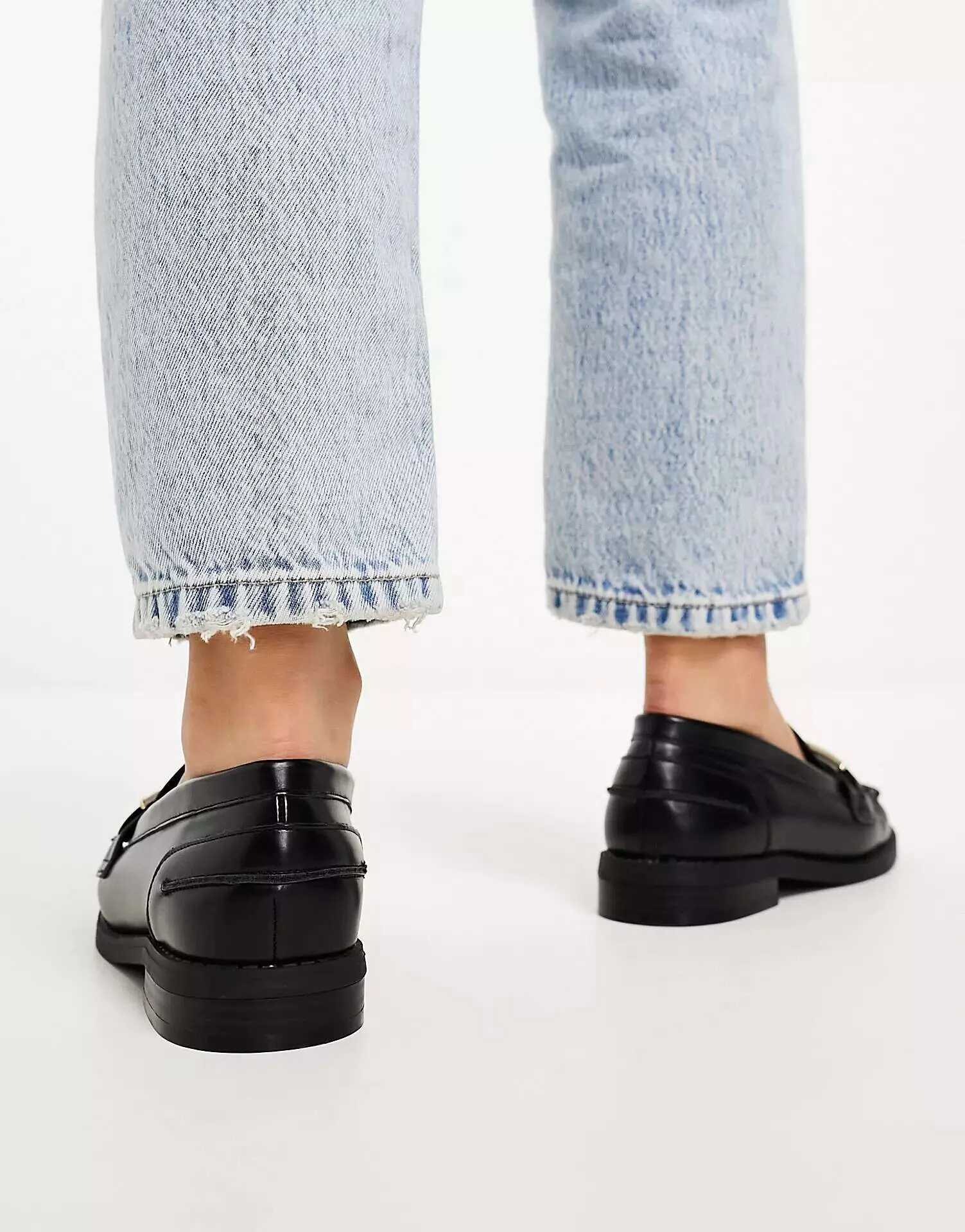 ASOS Melodic Slim Chain Loafers in Black