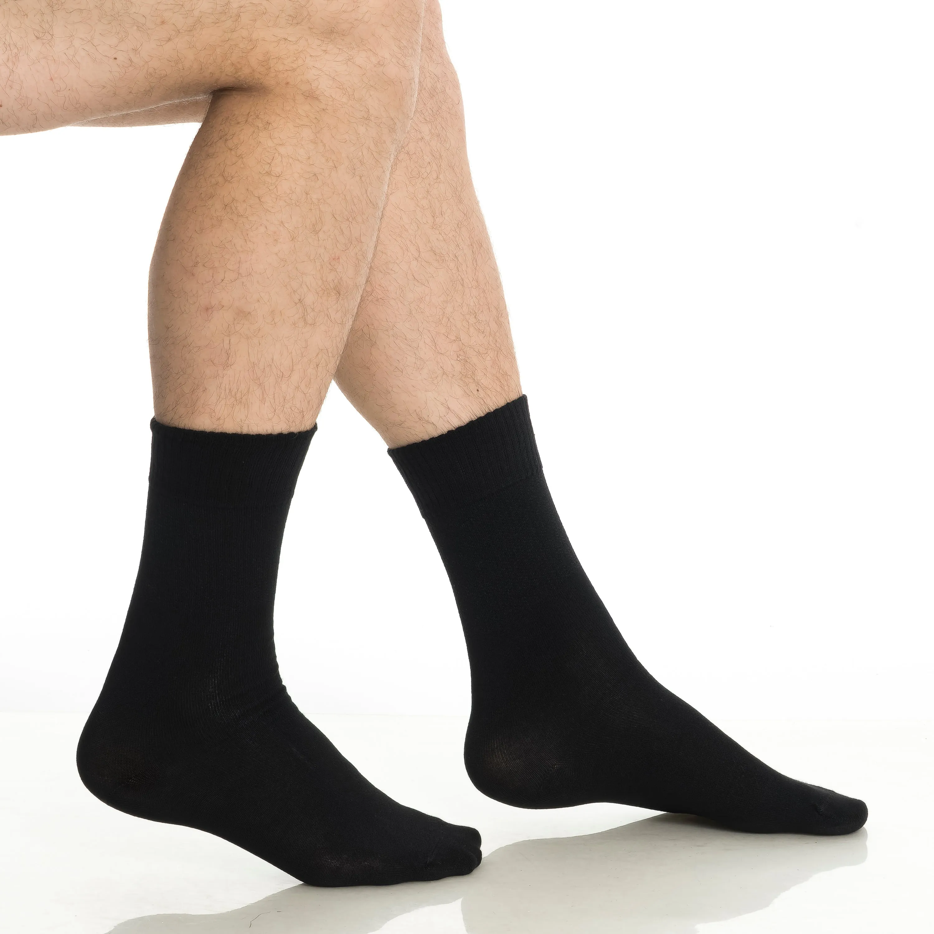 BAMBOOVEN Bamboo Diabetic Crew Socks (4 Pairs)