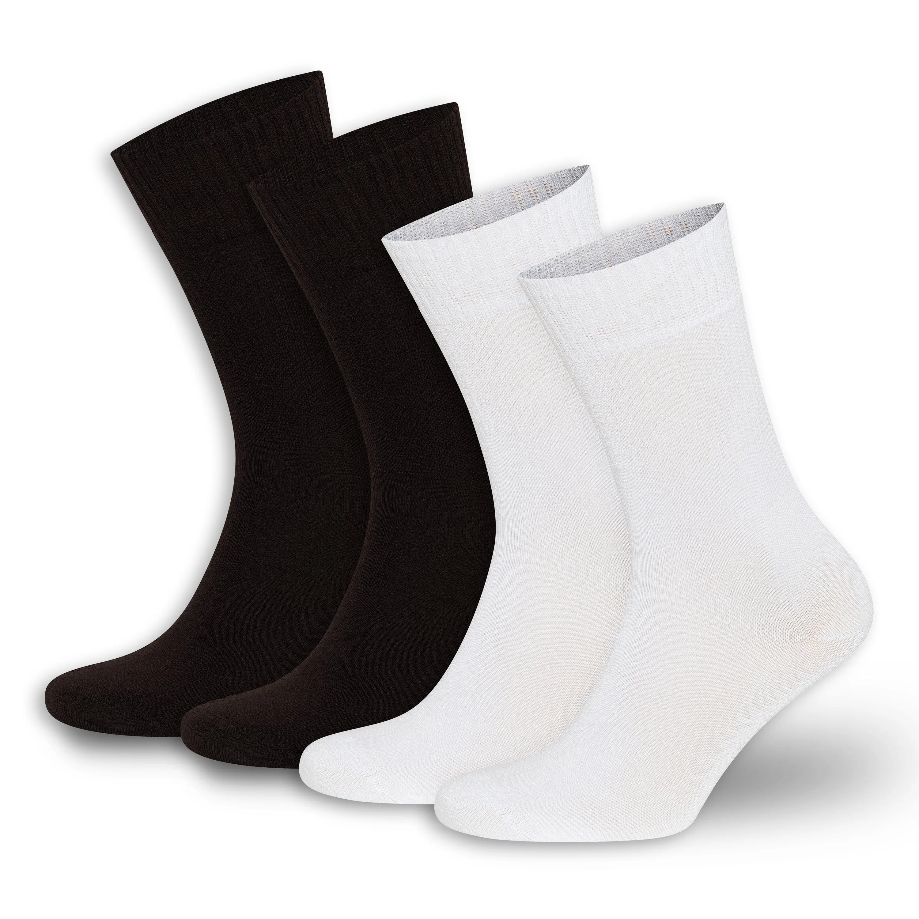 BAMBOOVEN Bamboo Diabetic Crew Socks (4 Pairs)