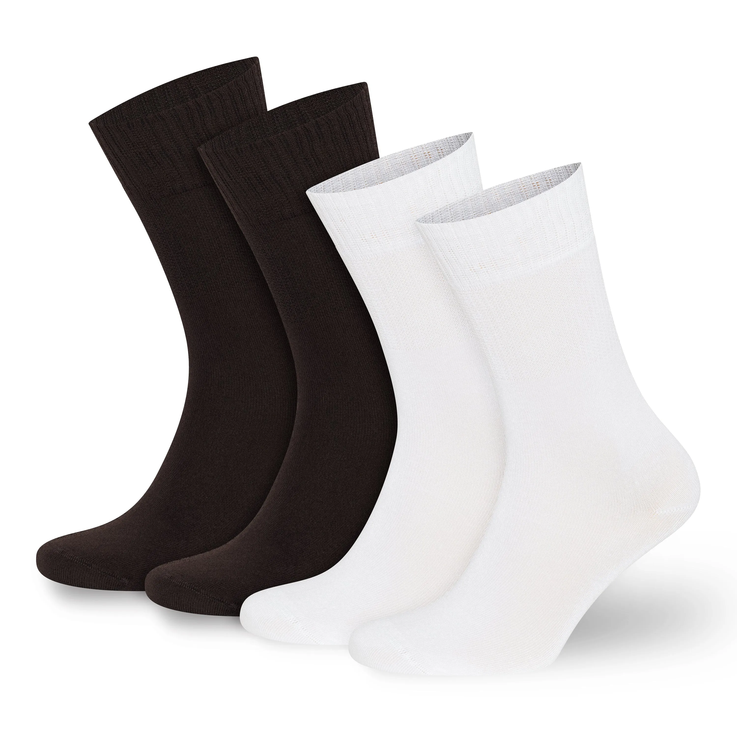 BAMBOOVEN Bamboo Diabetic Crew Socks (4 Pairs)