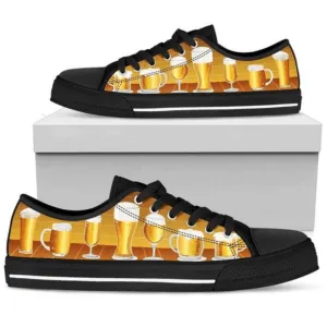 Beer Low Top Shoes Sneaker, Animal Print Canvas Shoes, Print On Canvas Shoes