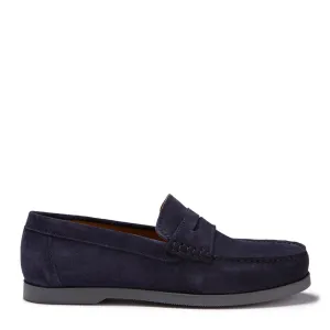 Boat Loafers, navy blue suede