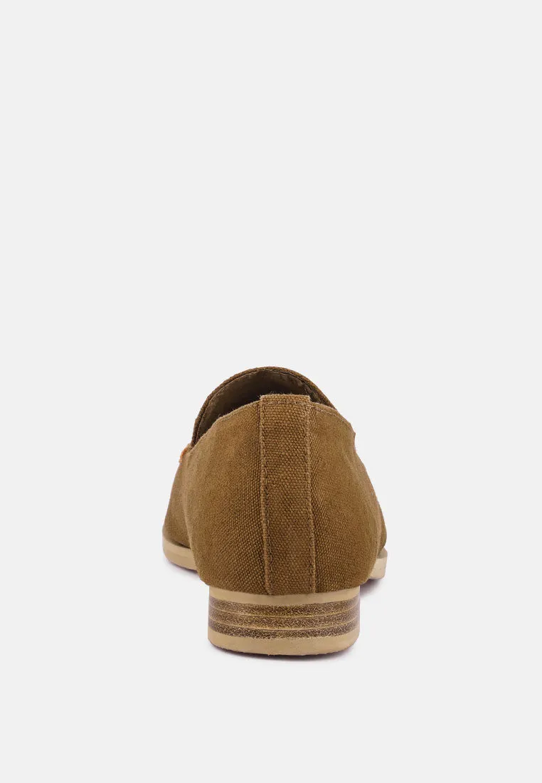 BOUGIE Tan Organic Canvas Loafers