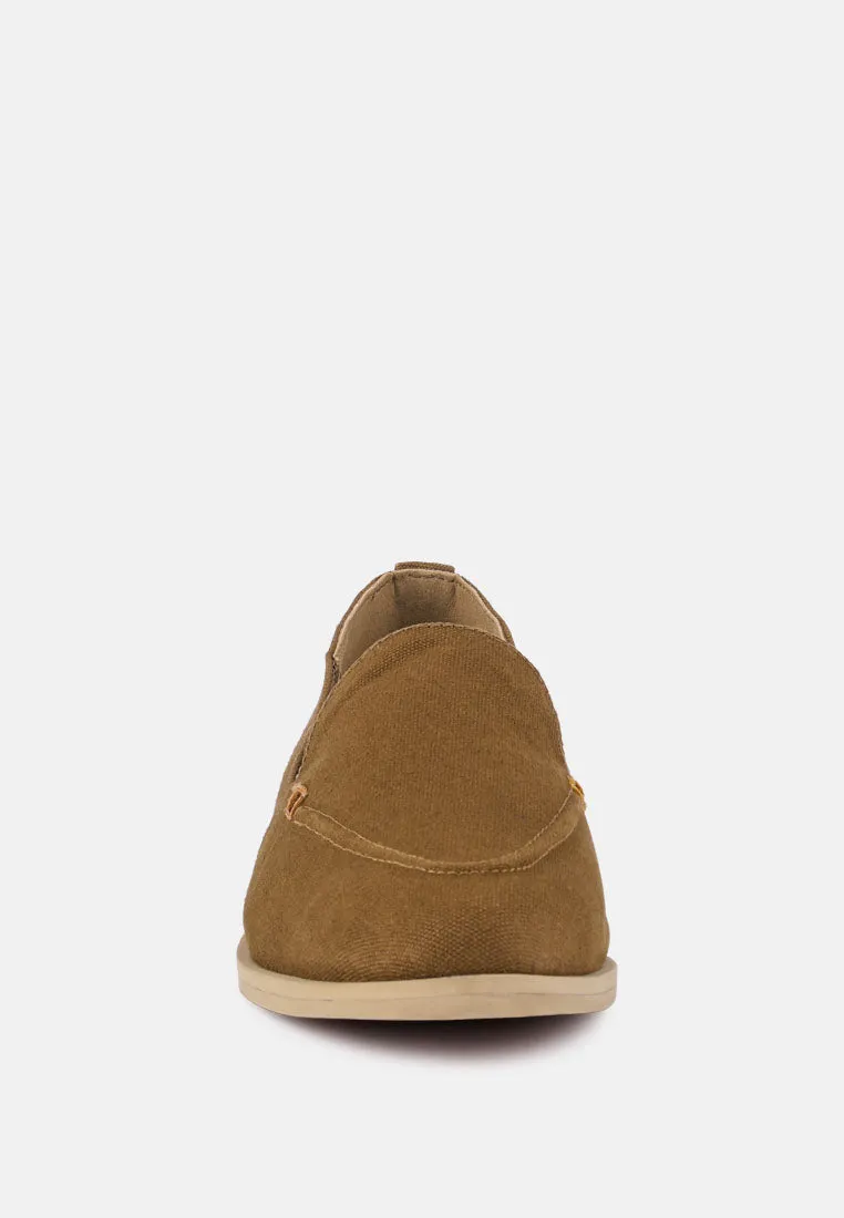 BOUGIE Tan Organic Canvas Loafers