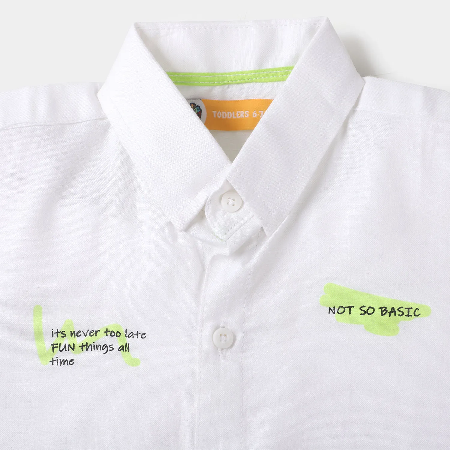 Boys Casual Shirt Good Time Ahead  - White