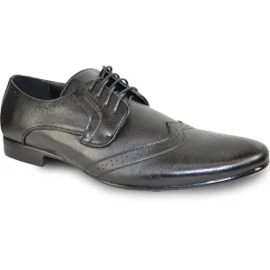 BRAVO Men Dress Shoe KLEIN-4 Wingtip Oxford Shoe Black