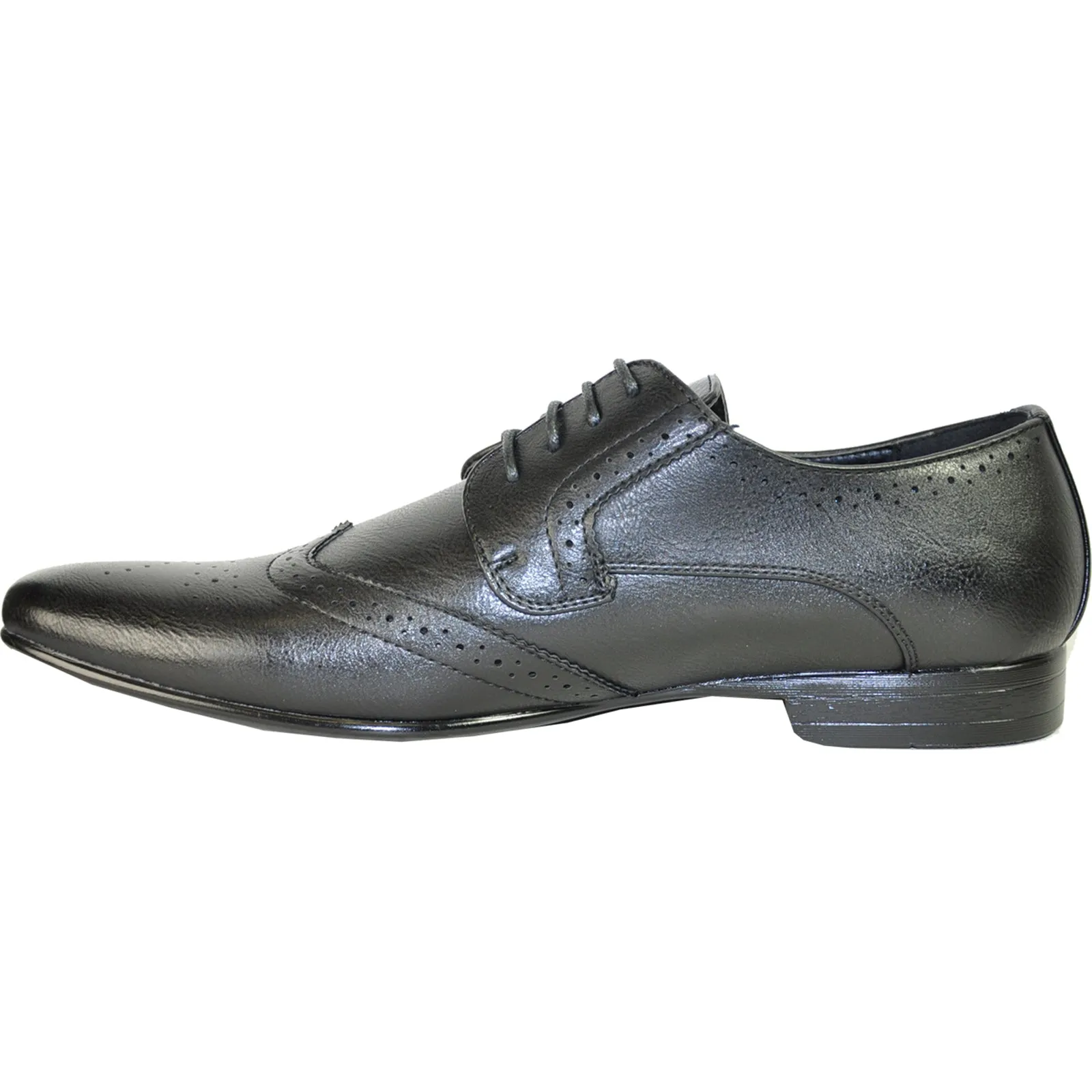 BRAVO Men Dress Shoe KLEIN-4 Wingtip Oxford Shoe Black