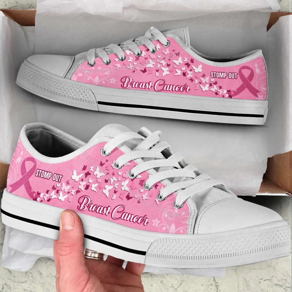 Breast Cancer Shoes Stomp Out Low Top Shoes Canvas Shoes, Best Canvas Shoes, Low Top Sneaker