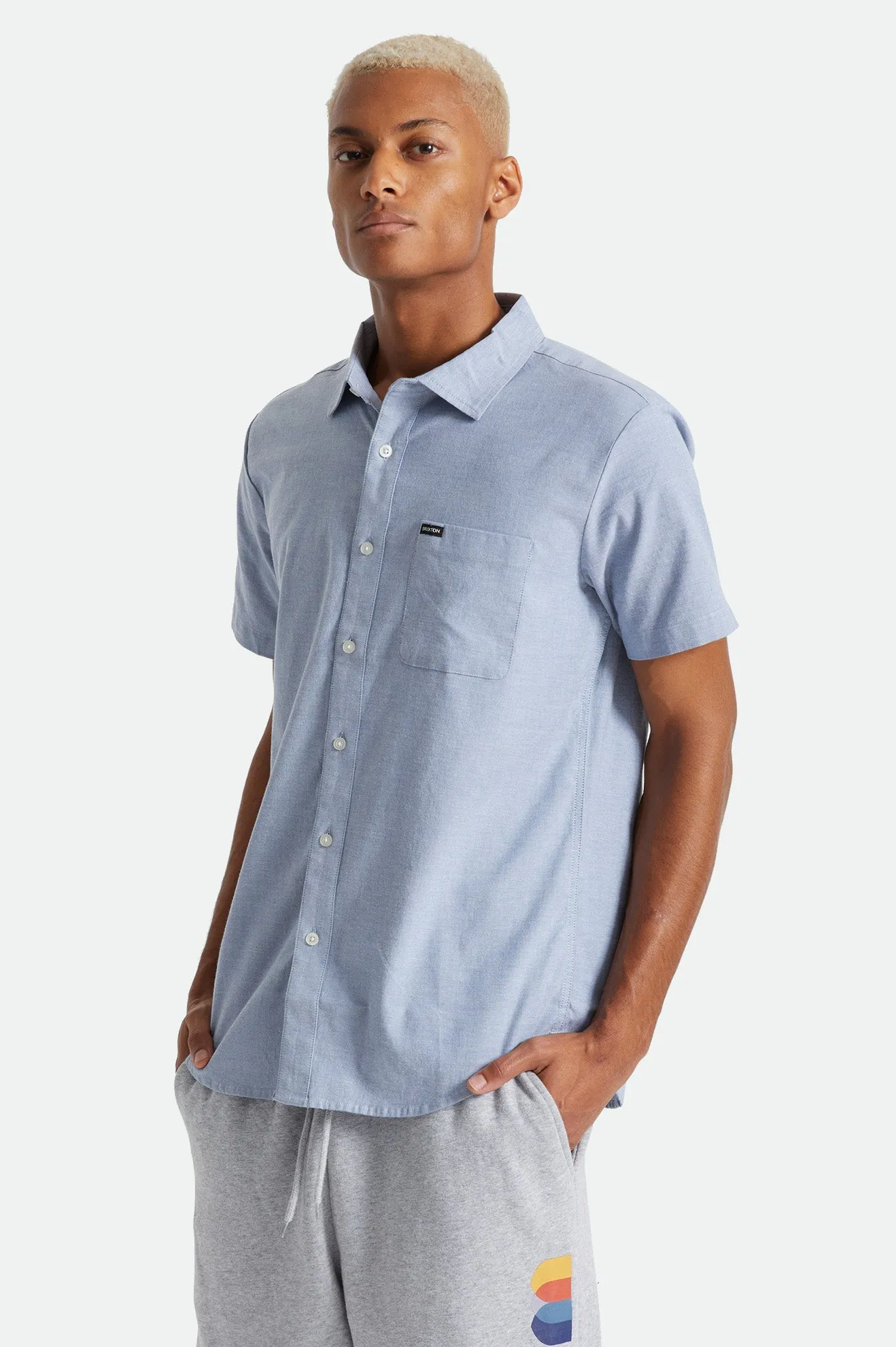 Brixton Charter Oxford Woven Short Sleeve Woven - Light Blue Chambray