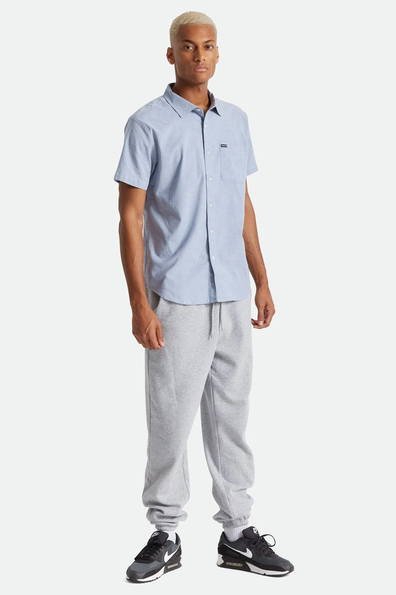 Brixton Charter Oxford Woven Short Sleeve Woven - Light Blue Chambray