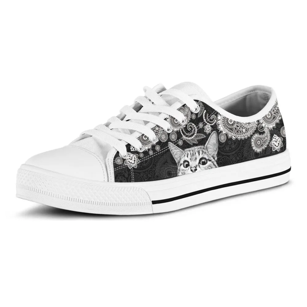 Cat Mom Kitty Printed Shoes Kitten, Cat Low Top Shoes, Gift For Cat Lovers, Cat Canvas Shoes