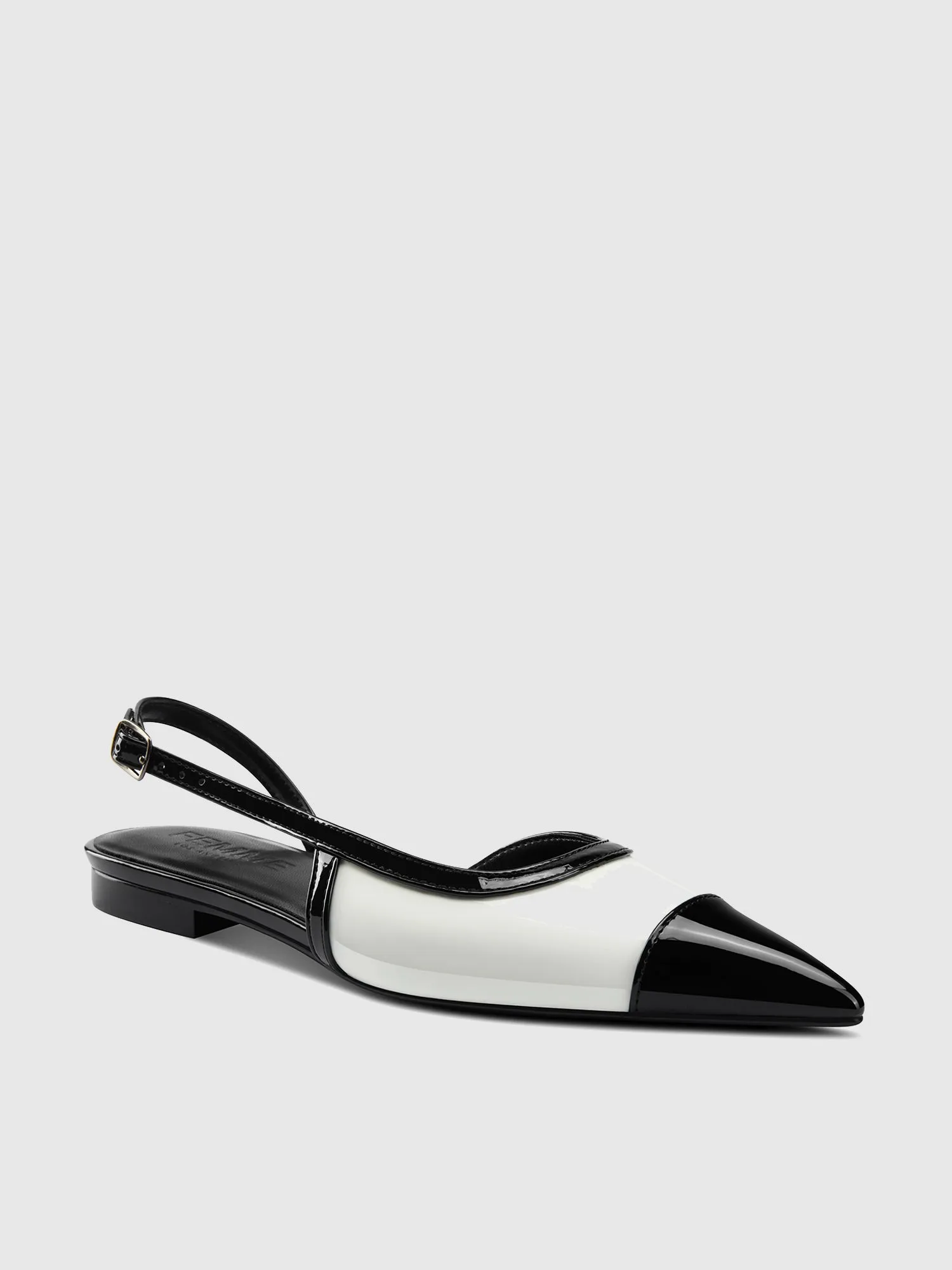 Cheri Slingback - Blanc/Noir