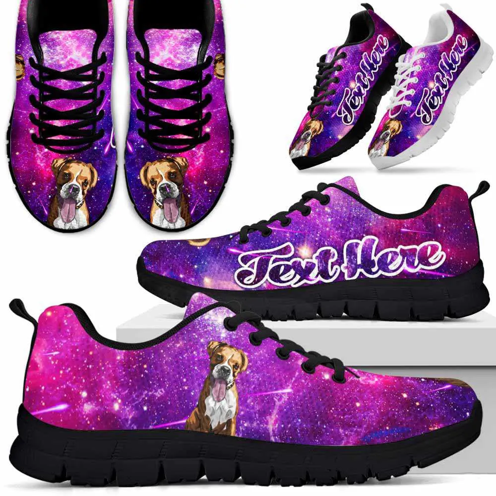 Custom Name Boxer Sneaker, Galaxy Boxer Dog Lovers Sneakers Running Shoes Gift Men Women, Best Running Shoes