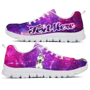 Custom Name Husky Sneaker, Galaxy Husky Dog Lovers Sneakers Running Shoes Gift Men Women, Best Running Shoes