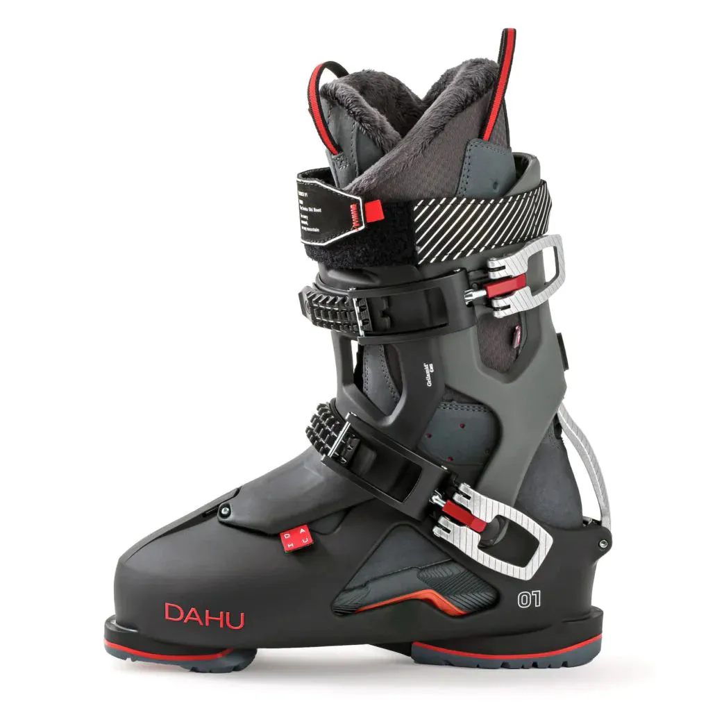 DAHU Mens Ski Boots - Écorce 01 (Basalt Black - Dark Grey-Red)