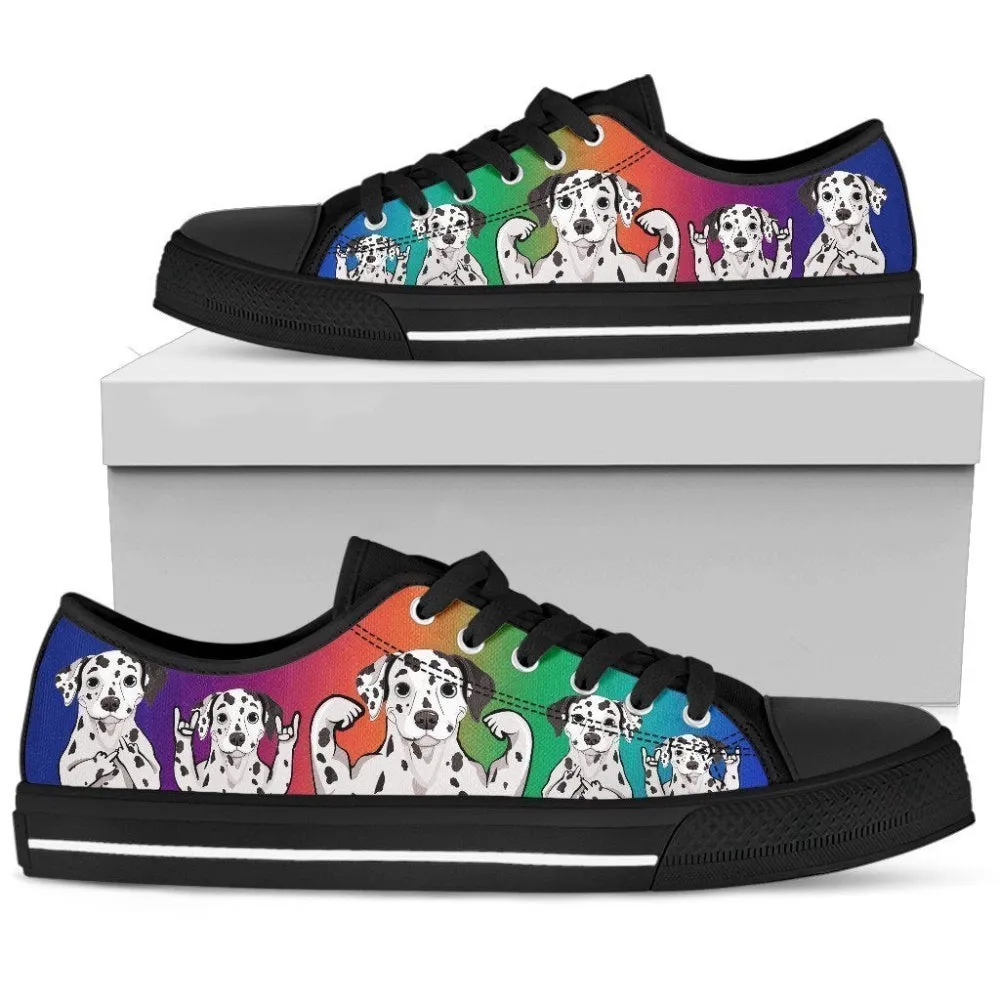 Dalmatian Women'S Low Top Shoe - Stylish & Sustainable Footwear, Dog Printed Shoes, Canvas Shoes For Men, Women