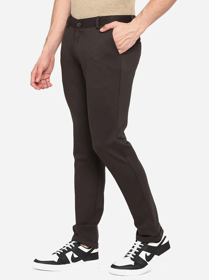 Dark Olive Solid venice Fit Casual Trouser | JadeBlue