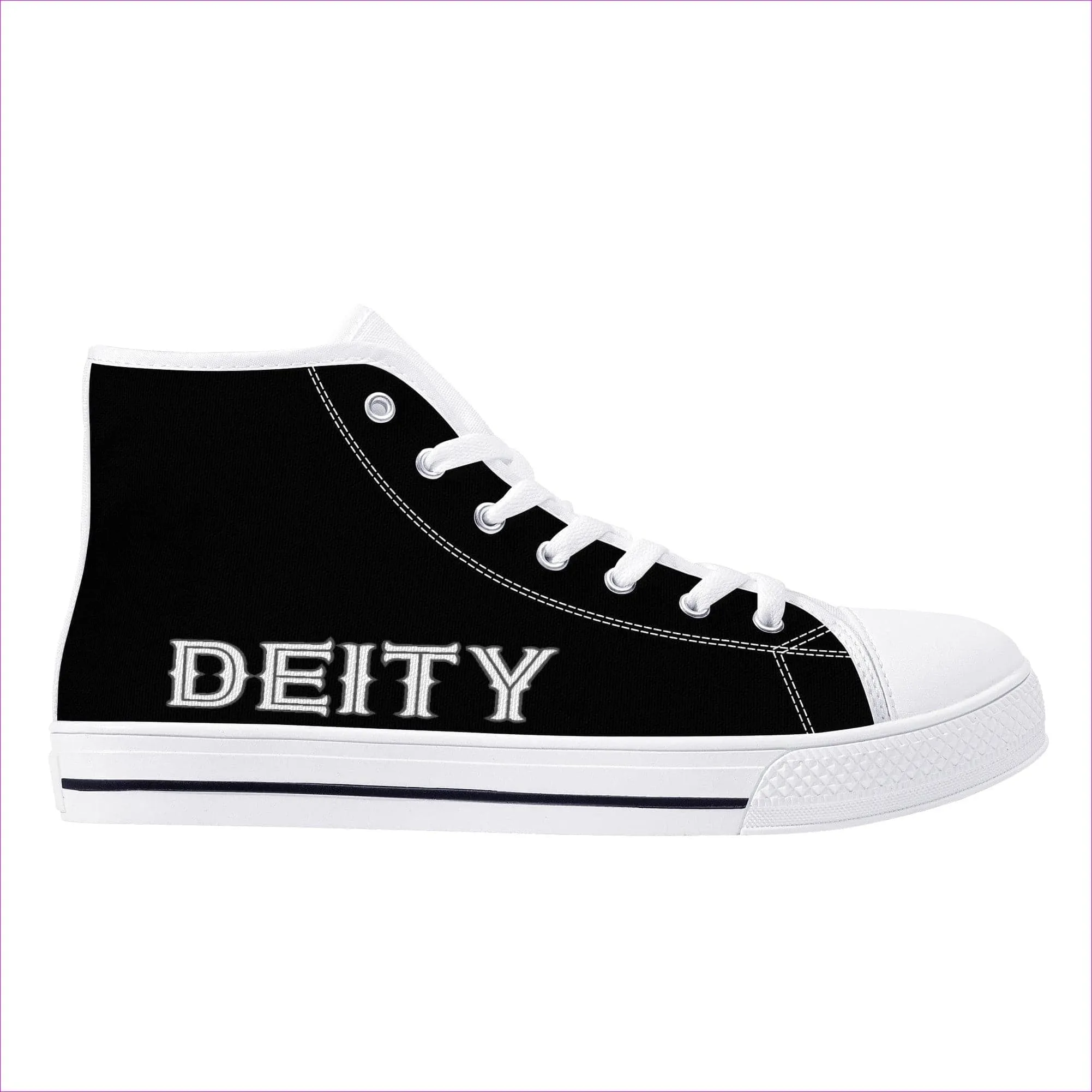 Deity Black High-Top Canvas Shoes