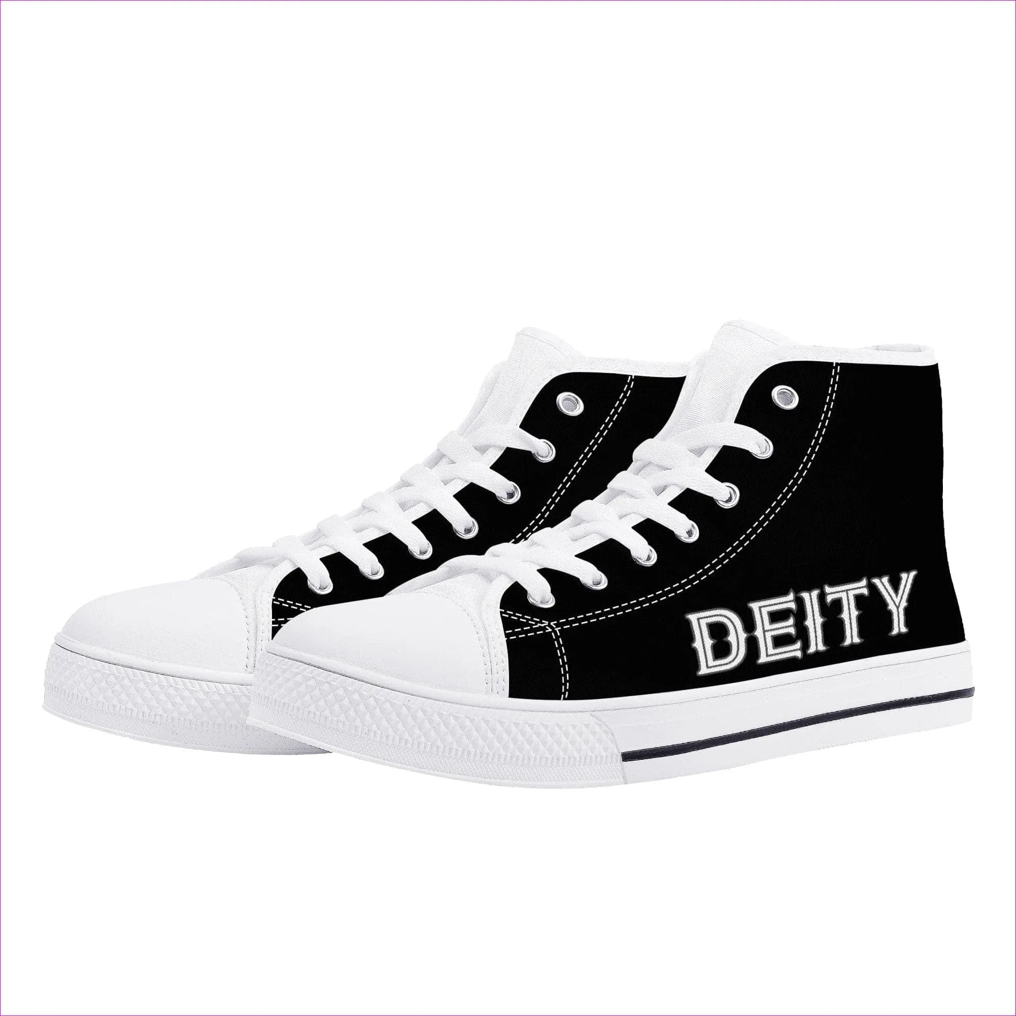 Deity Black High-Top Canvas Shoes