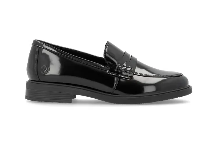 Eriko Black Glossy Slip On Shoes