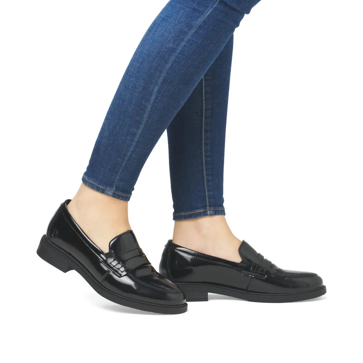 Eriko Black Glossy Slip On Shoes