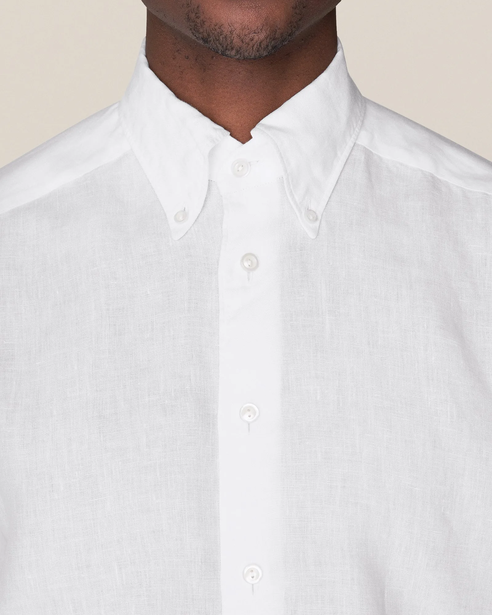 ETON 10000321800 WHITE SLIM LINEN SC SHIRT