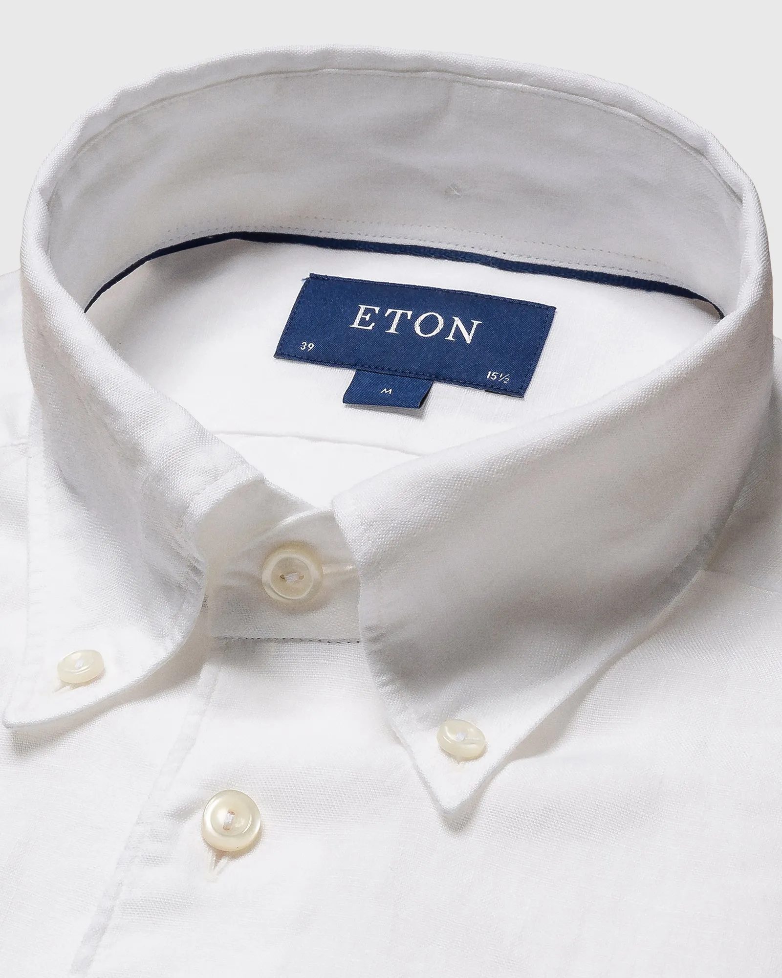 ETON 10000321800 WHITE SLIM LINEN SC SHIRT