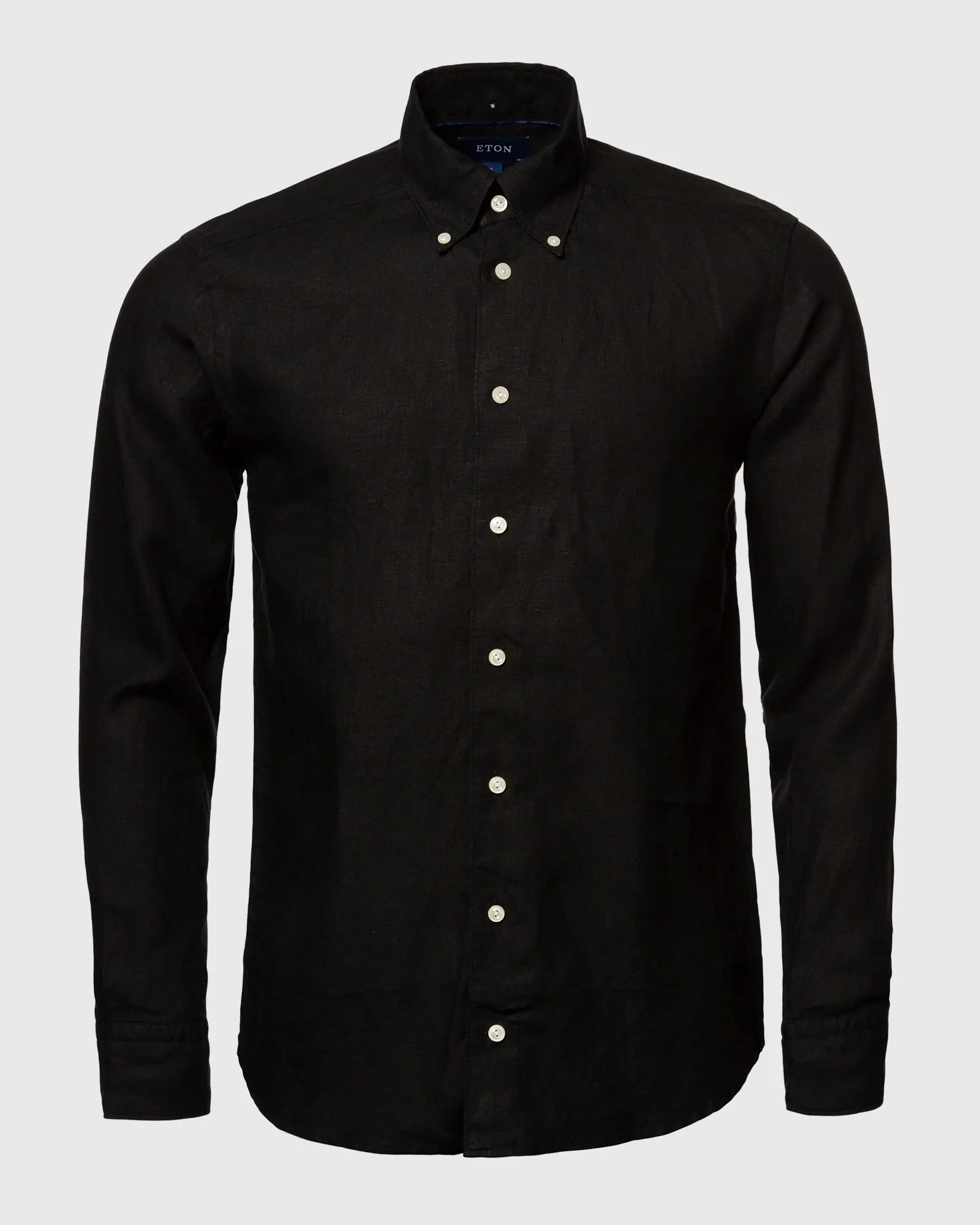 ETON 10000321818 BLACK SLIM LINEN SC SHIRT