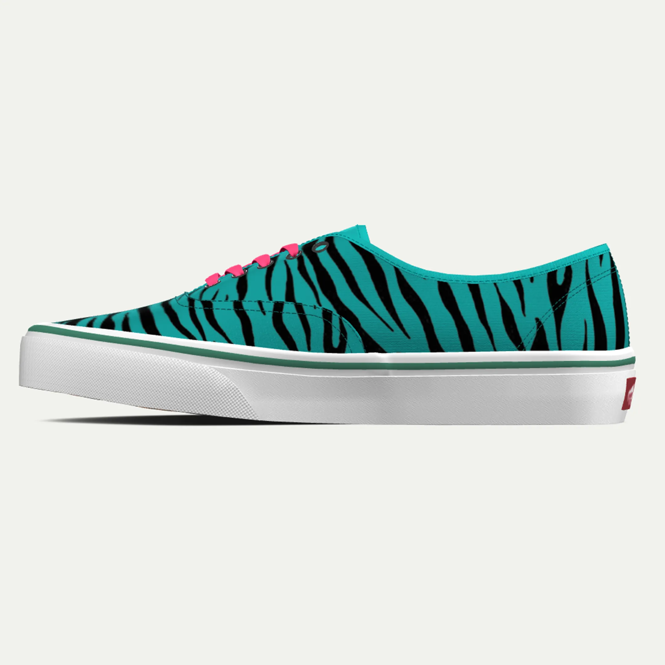 Funky Yeti x Vans Customs Authentic Shoes - Tiger TEALicious