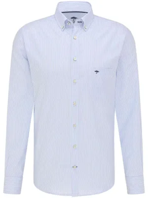 FYNCH HATTON ALL SEASON OXFORD SHIRT BLUE STRIPE 5530