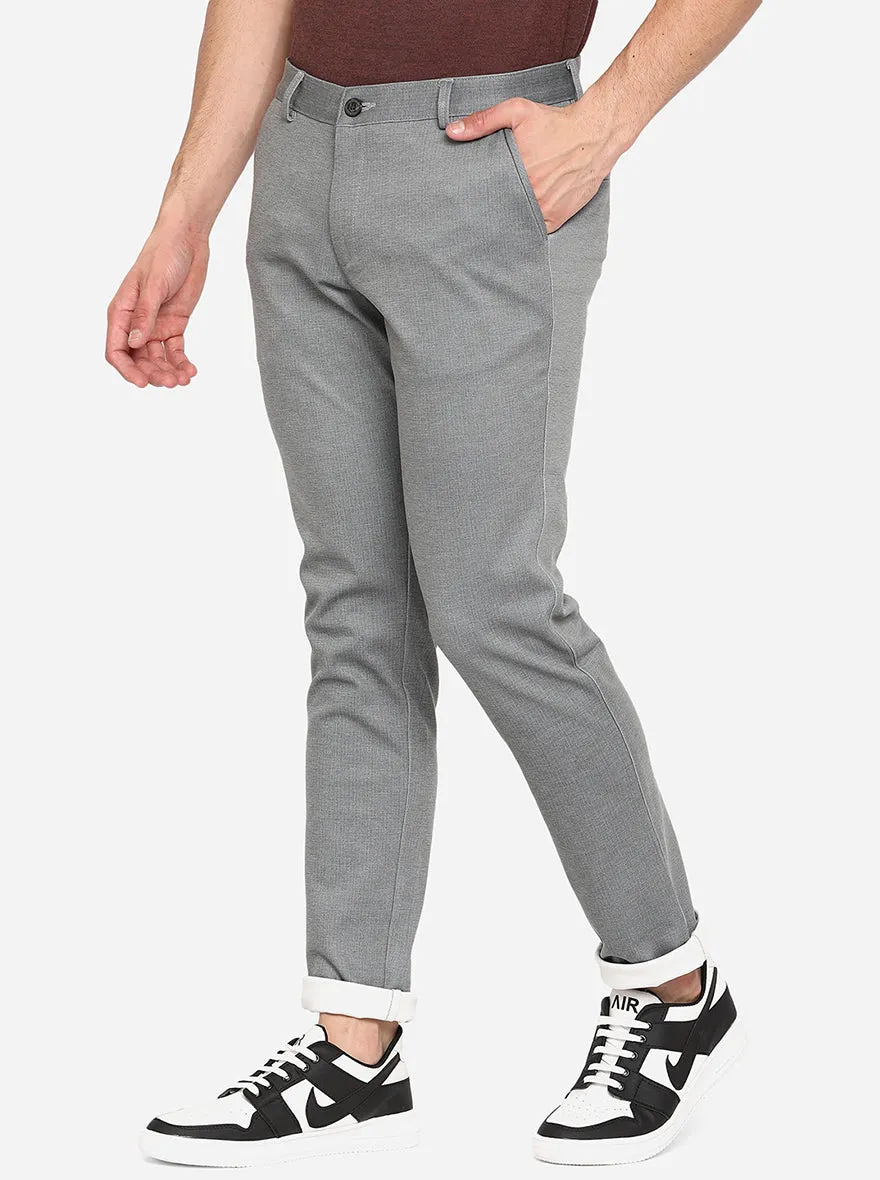 Grey Solid Venice Fit Casual Trouser | JadeBlue