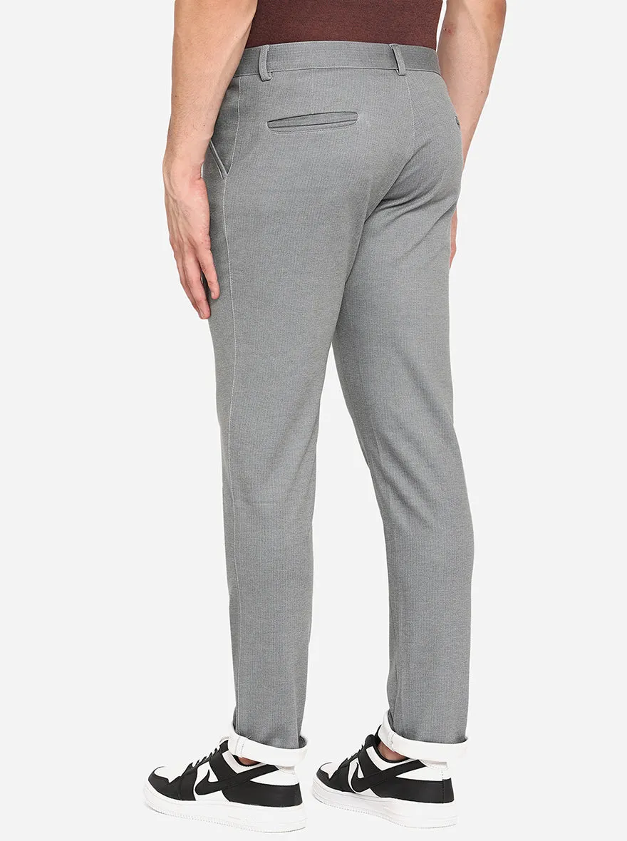 Grey Solid Venice Fit Casual Trouser | JadeBlue