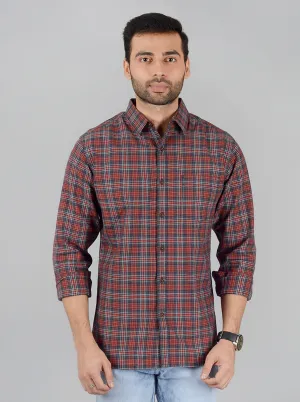 Holly Berry Checked Slim Fit Casual Shirt | Greenfibre