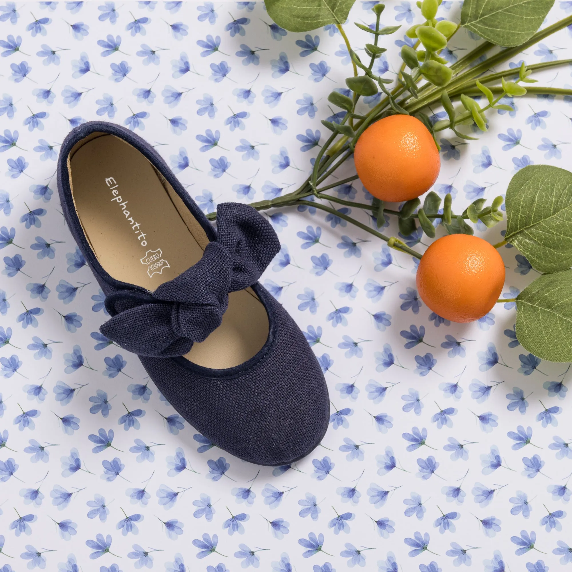 Linen Bow Mary Jane Navy