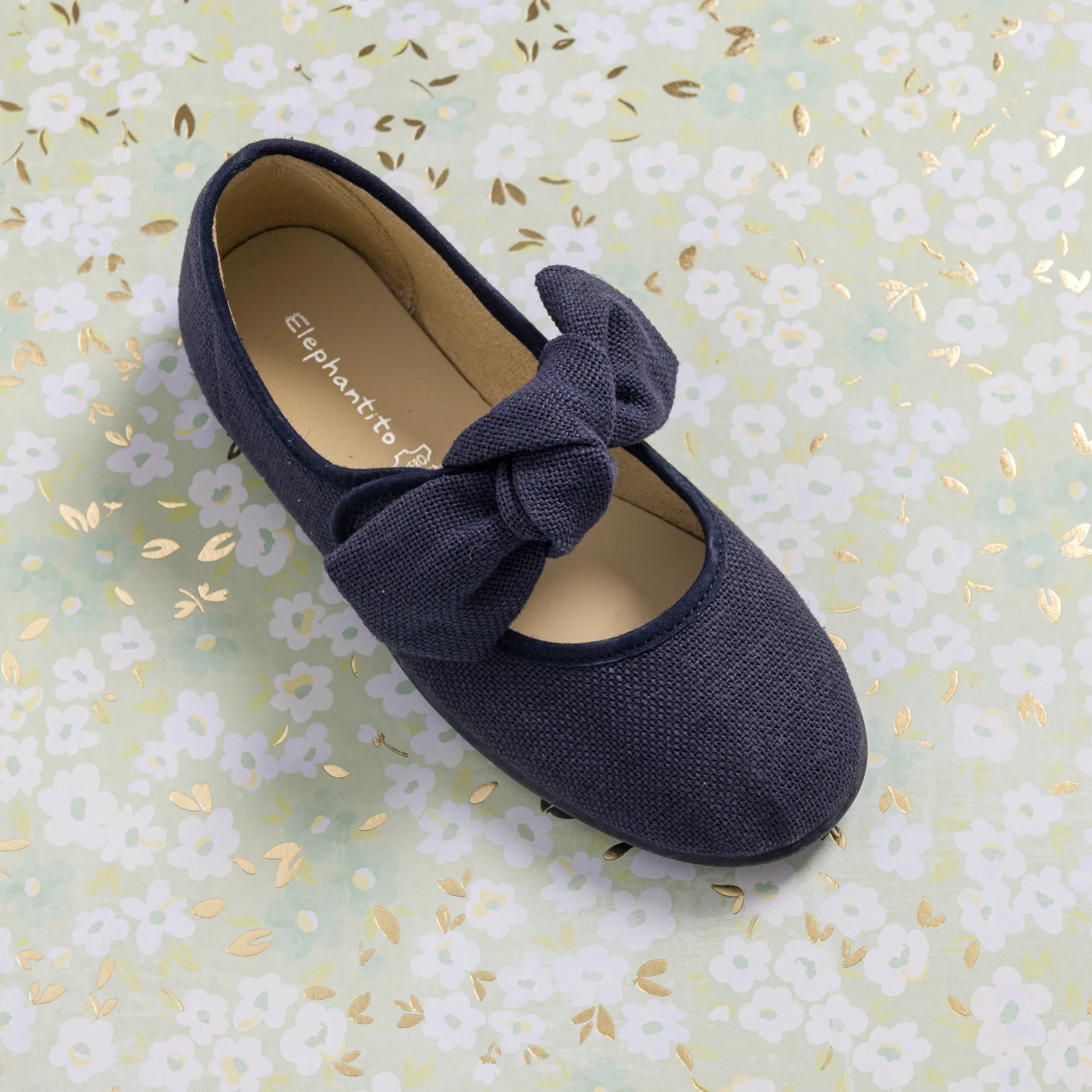 Linen Bow Mary Jane Navy