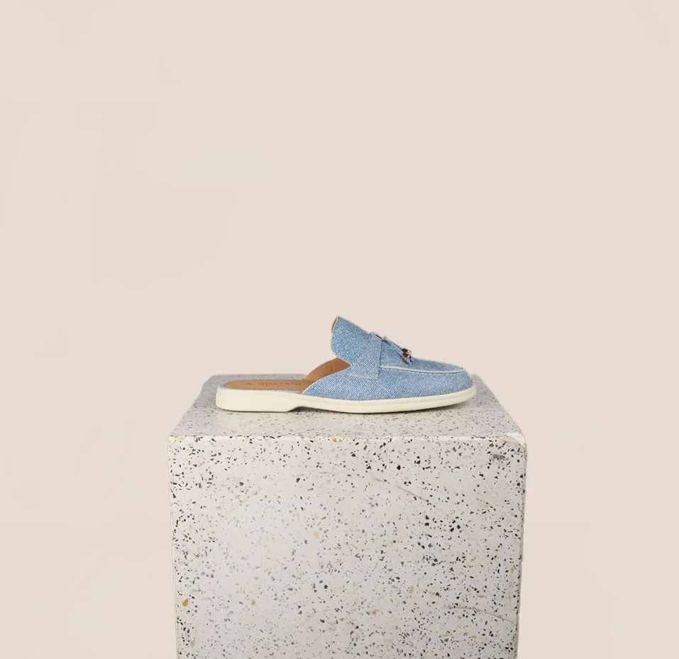 Lisa Slide Sneaker -  Light Denim Suede