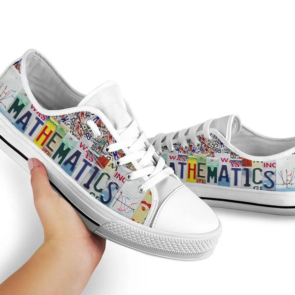 Mathematics License Plates Low Top Shoes, Teacher Shoes, Low Top Sneakers