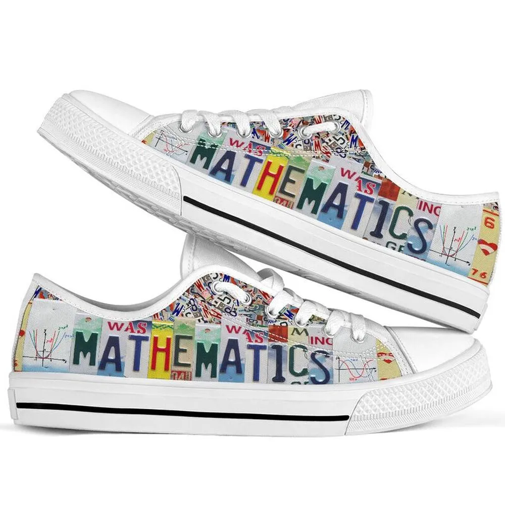 Mathematics License Plates Low Top Shoes, Teacher Shoes, Low Top Sneakers