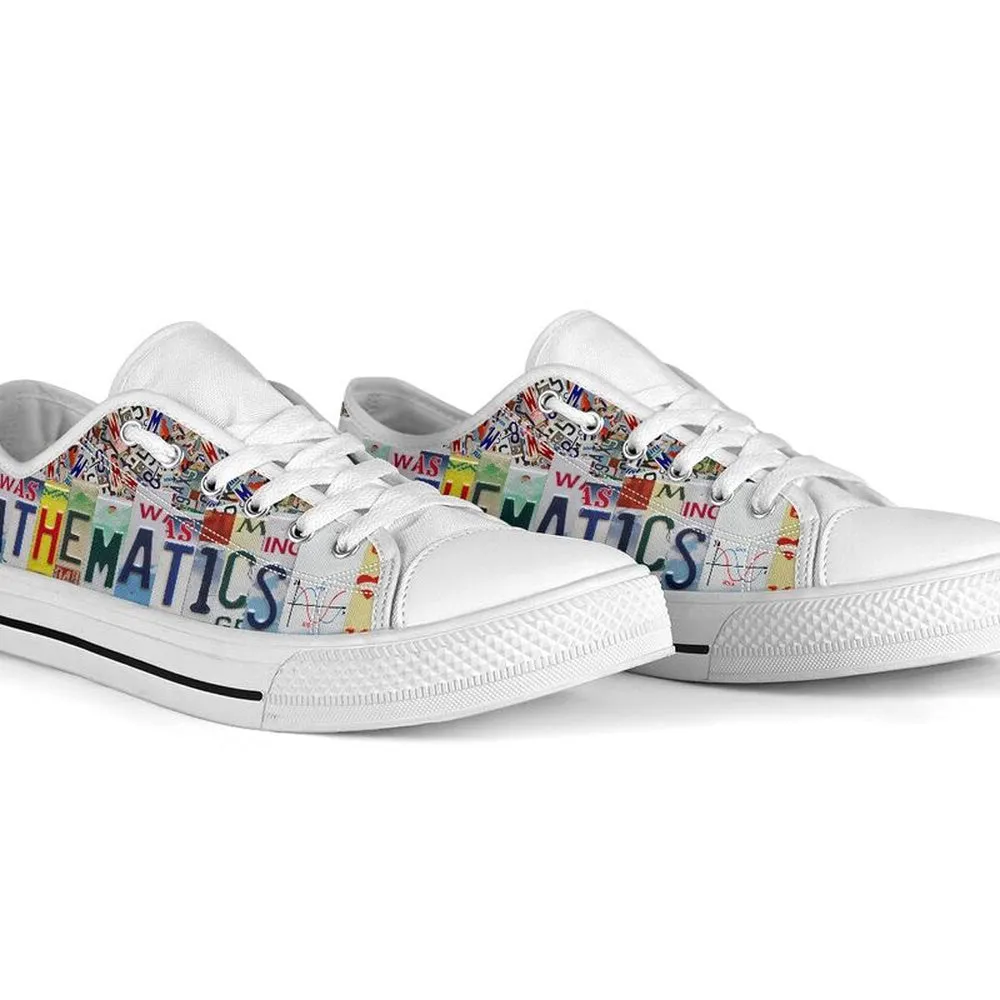 Mathematics License Plates Low Top Shoes, Teacher Shoes, Low Top Sneakers