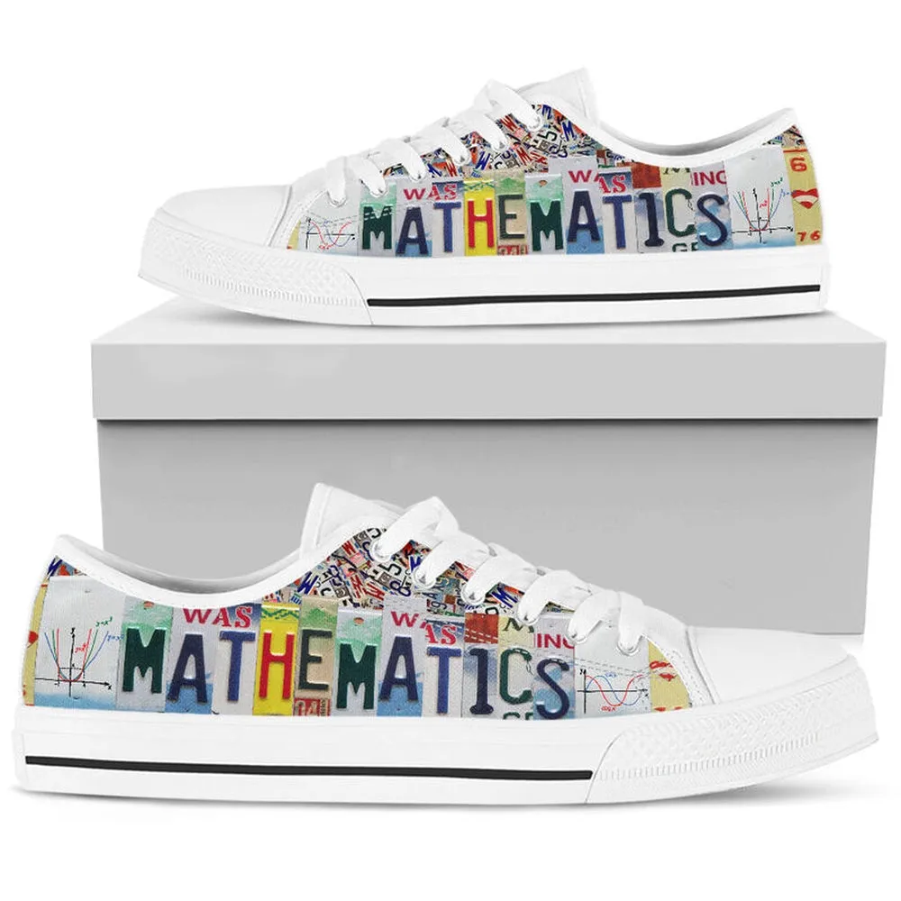 Mathematics License Plates Low Top Shoes, Teacher Shoes, Low Top Sneakers