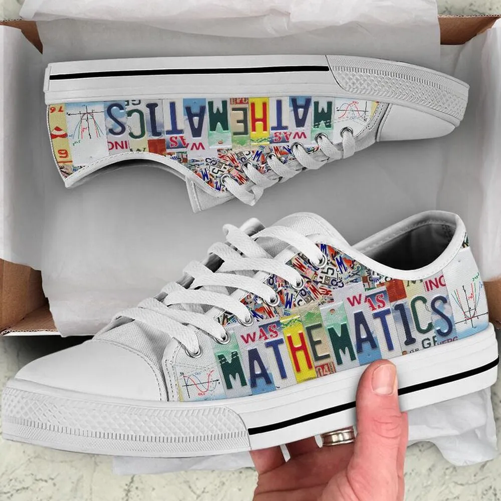 Mathematics License Plates Low Top Shoes, Teacher Shoes, Low Top Sneakers