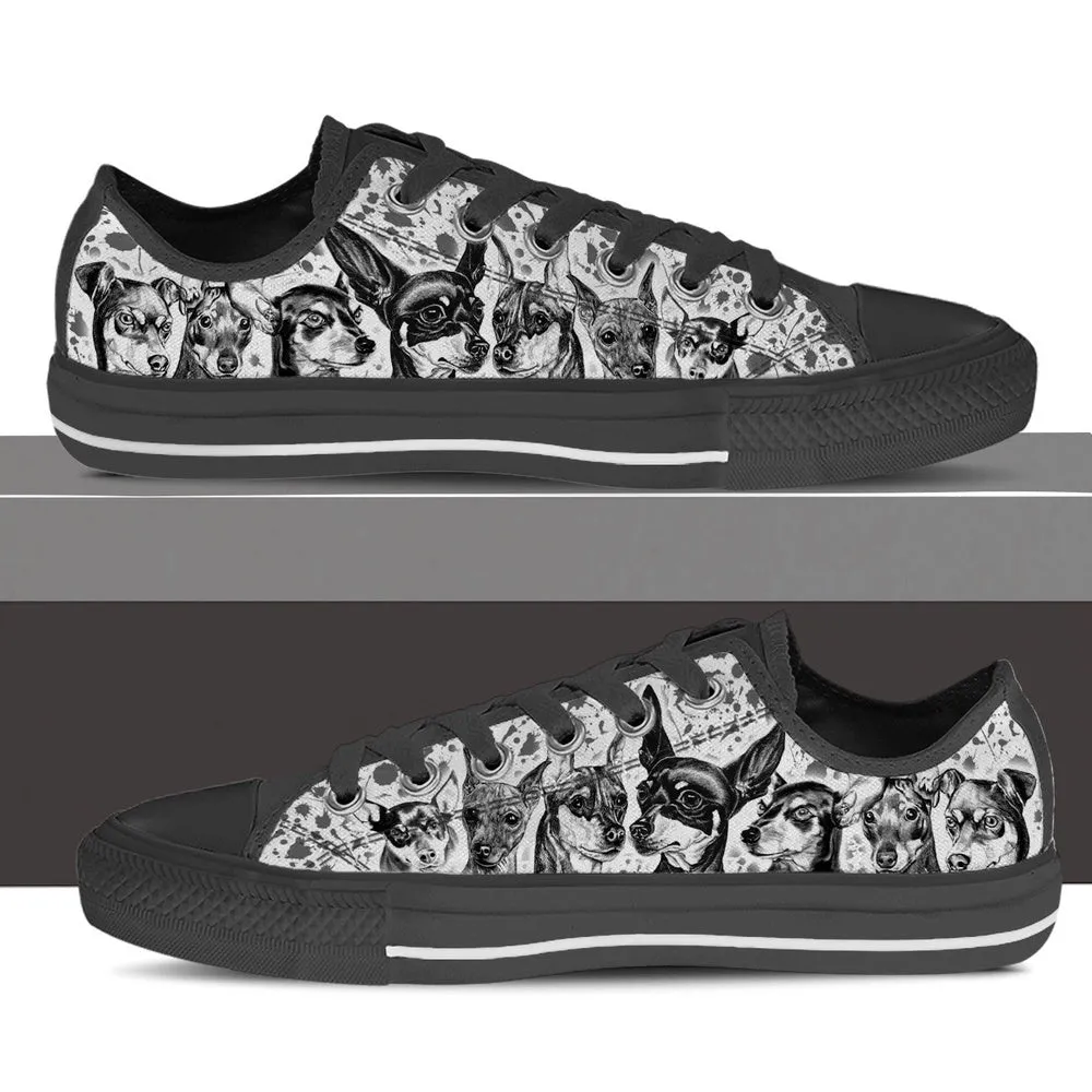 Miniature Pinscher Low Top Shoes - Lowtop Casual Shoes Gift For Adults, Dog Printed Shoes, Canvas Shoes For Men, Women