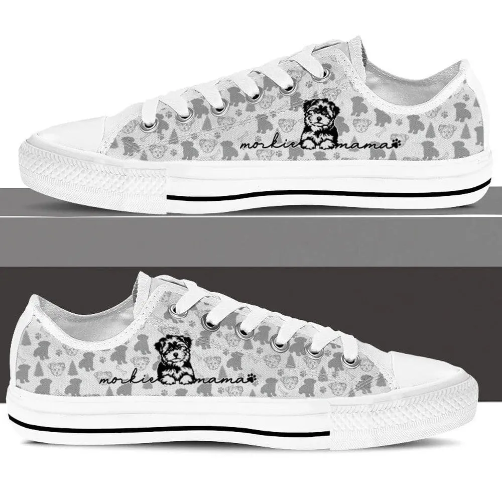 Morkie Low Top Shoes - Dog Walking Shoes Men Women, Dog Printed Shoes, Canvas Shoes For Men, Women