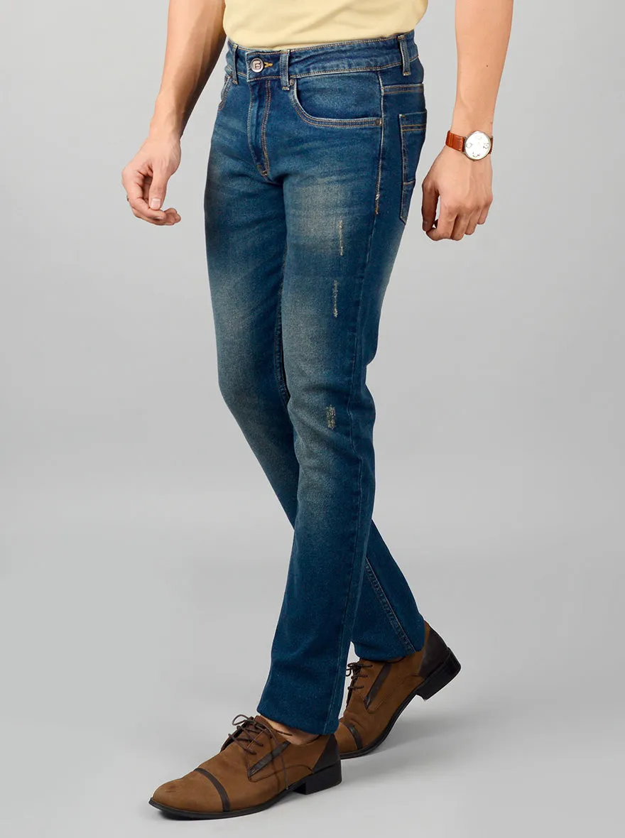 Moss Blue Washed Narrow Fit Jeans | Greenfibre