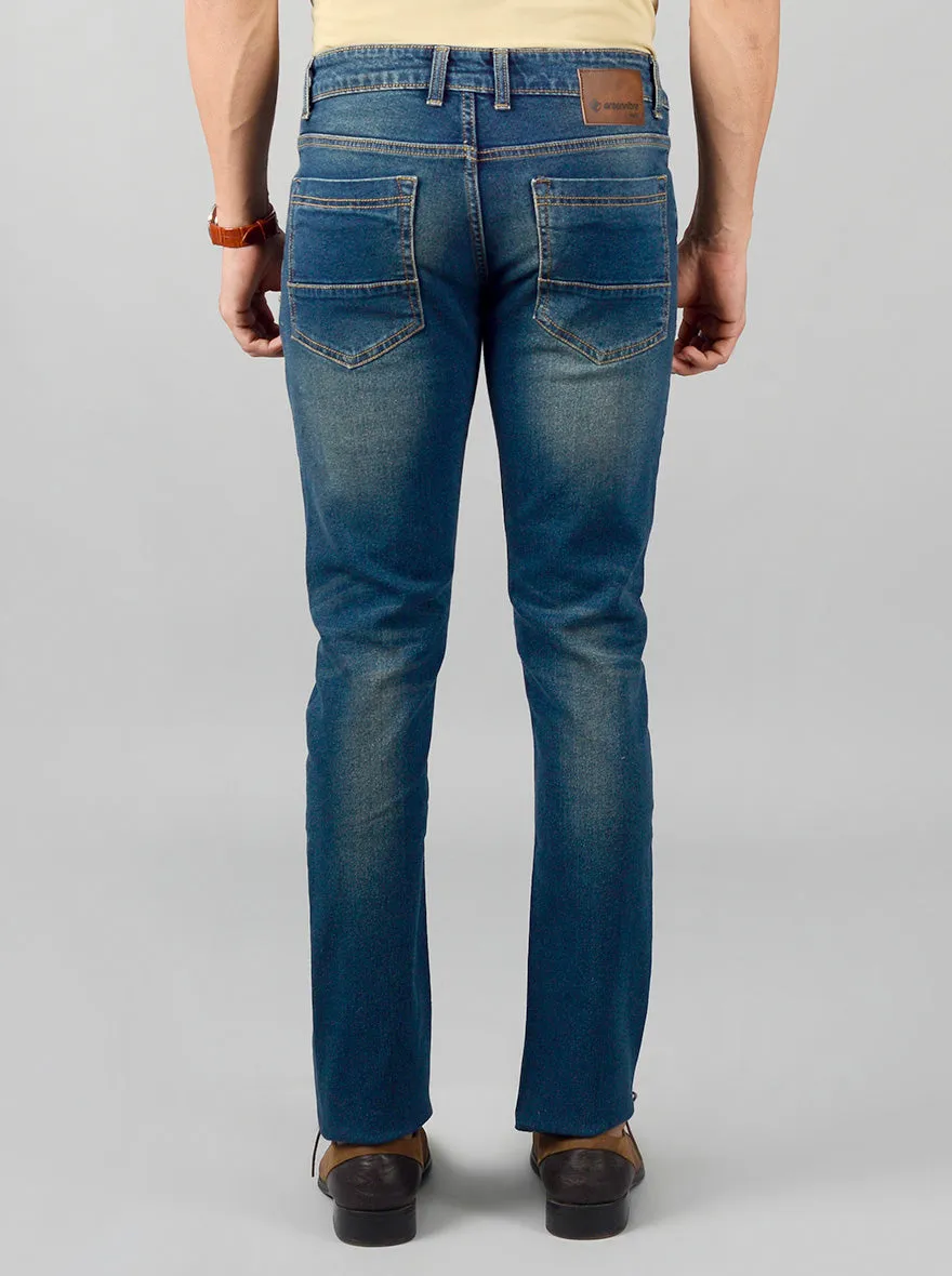 Moss Blue Washed Narrow Fit Jeans | Greenfibre